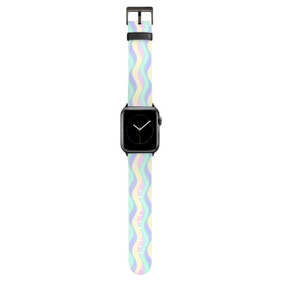 Curves - Apple Watch Armband 44-49mm & 42 (Serie 1-3) 44-49mm & 42 (Serie 1-3) Matt Schwarz NALIA Kunstleder Armband