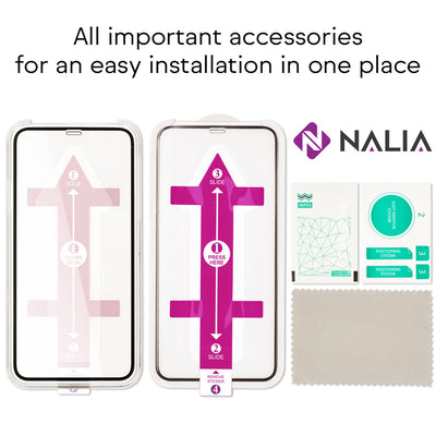 NALIA (2x) Schutzglas & Applikator kompatibel mit iPhone 11 Pro/ X/ Xs, 9H Glasfolie mit Schablone für einfache Installation, hoher Handy Displayschutz Hartglas Abdeckung Tempered Glass - Transparent Default Title NALIA GlasSchutz