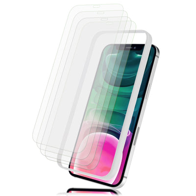 NALIA 4x Schutzglas & 1x Schablone - Set kompatibel mit iPhone 13/ iPhone 13 Pro Glas, 9H Full-Screen Glasfolie [Case-Friendly] mit Applikator einfache Installation, Handy Displayschutz - Transparent Default Title NALIA GlasSchutz