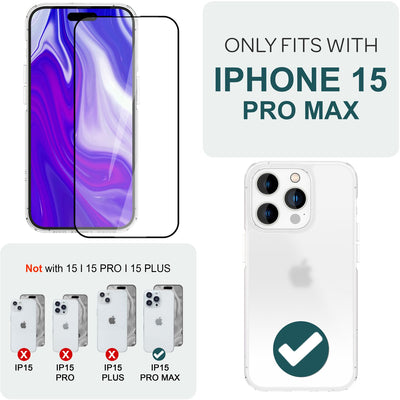 NALIA 2x Schutzglas & 1x Schablone - Set kompatibel mit iPhone 15 Pro Max Glas, 9H Full-Screen Glasfolie [Case-Friendly] Applikator einfache Installation, Displayschutz Transparent mit schwarzem Rand Default Title NALIA GlasSchutz