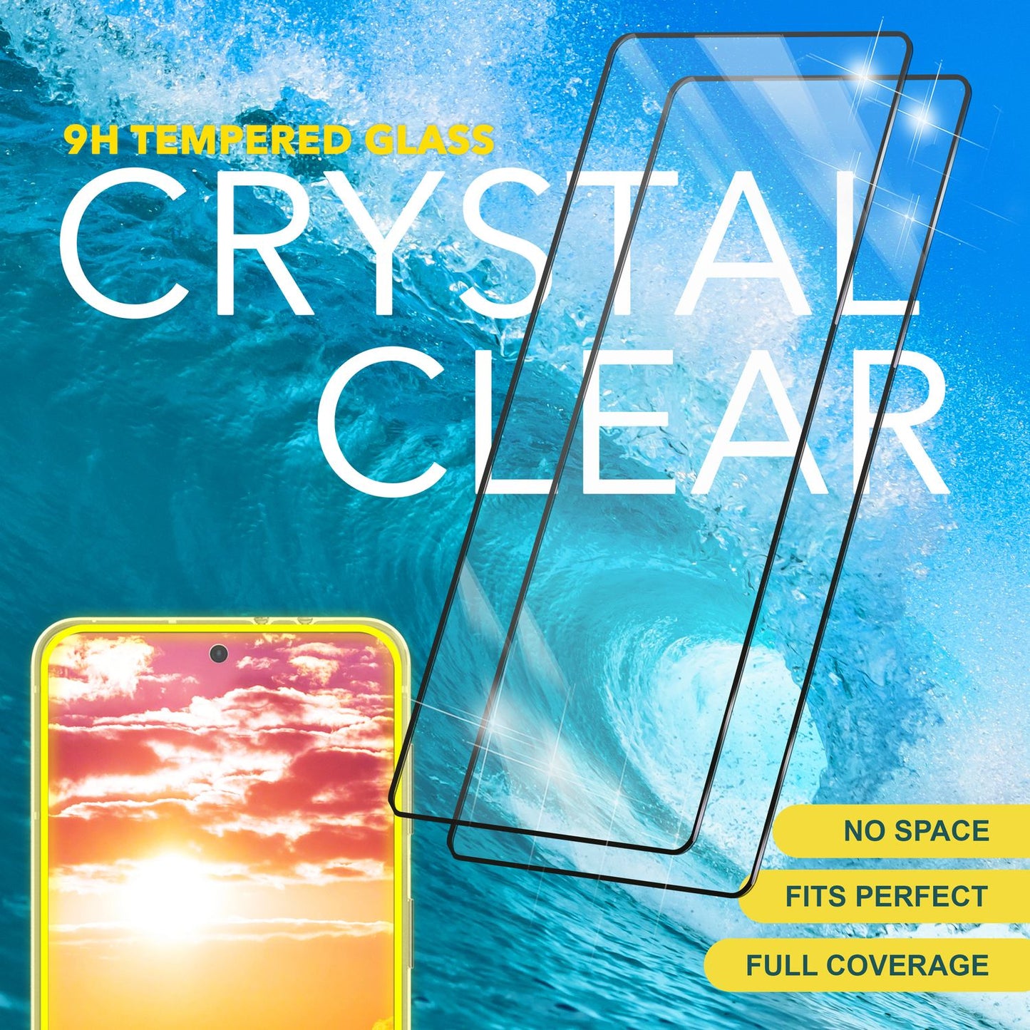 NALIA Set 2x Schutzglas & 1x Applikator für Samsung Galaxy S24 Plus Glas, Klarer Displayschutz & Schablone, 9H Glasfolie