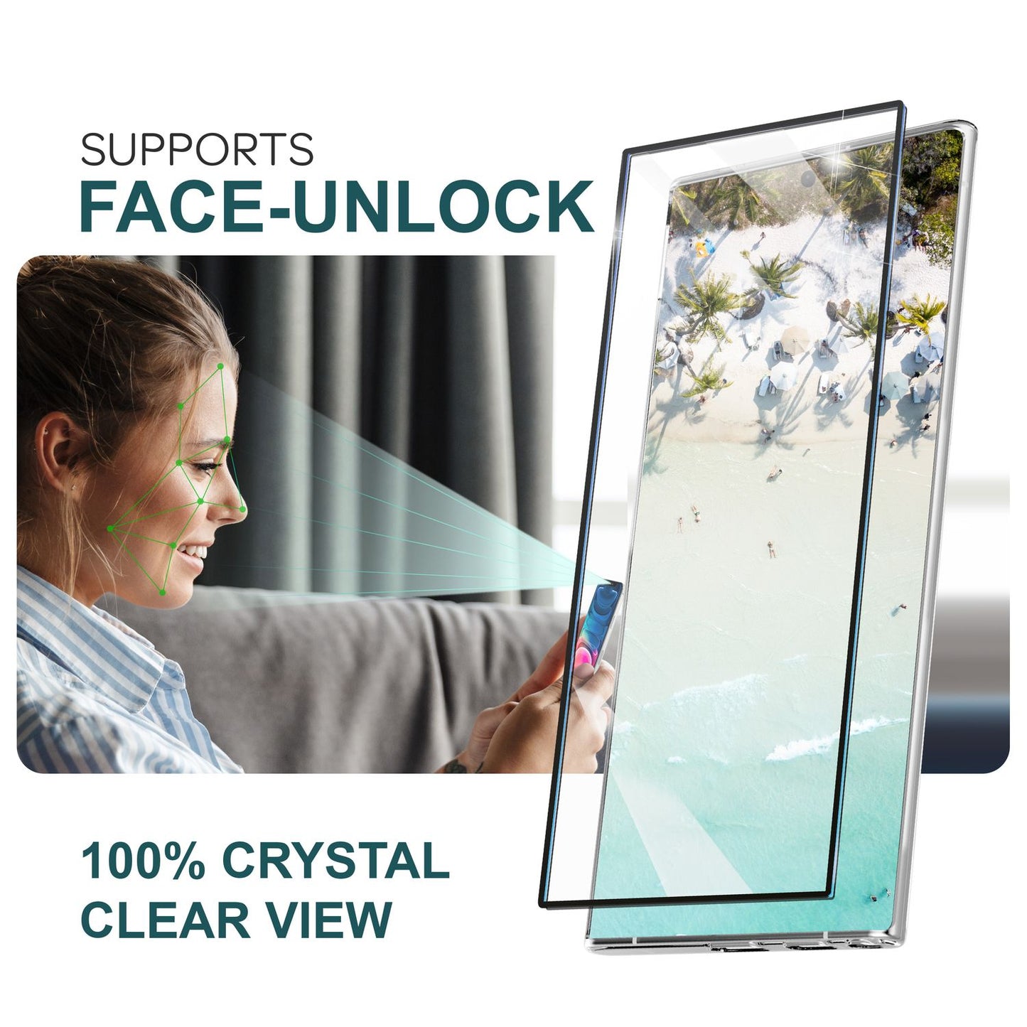 NALIA Set 2x Schutzglas & 1x Applikator für Samsung Galaxy S24 Ultra Glas, Klarer Displayschutz & Schablone, 9H Glasfilm