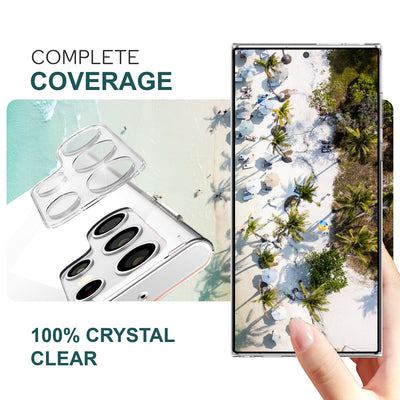 NALIA [2 Stück] Kamera-Schutzglas kompatibel mit Samsung Galaxy S24 Ultra Glas, Klarer Robuster Linsen-Schutz für Rückkamera, Gehärtete Glasfolie mit Zwischenraum-Abdeckung, Anti-Gelb Kameraschutz