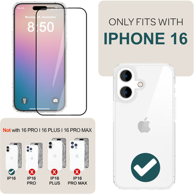 NALIA Set [3-in-1] 2x Schutzglas & 1x Montage-Rahmen kompatibel mit iPhone 16 Glas, Klar Panzer-Glas 9H Full Screen-Protector Gehärtete Glasfolie Display-Schutz & Zubehör für Einfache Installation Default Title NALIA GlasSchutz