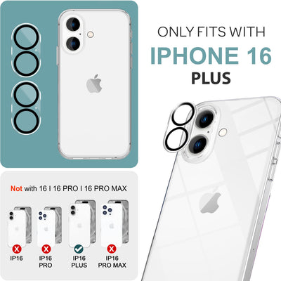 NALIA 2x Kamera-Schutzglas kompatibel mit iPhone 16 Plus Glas, Klarer Linsen-Schutz für Rückkamera, Kameraglas 9H Tempered Glass Protector Glasfolie Zwischenraum-Abdeckung, Kameraschutz Transparent Default Title NALIA GlasSchutz
