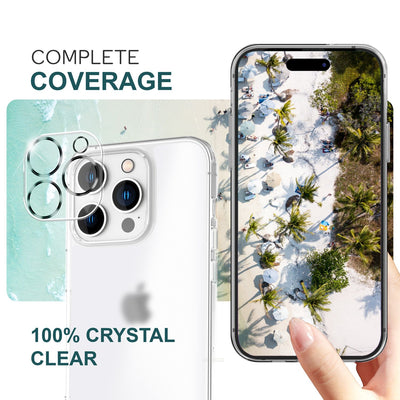 NALIA 2x Kamera-Schutzglas kompatibel mit iPhone 16 Pro Glas, Klarer Linsen-Schutz für Rückkamera, Kameraglas 9H Tempered Glass Protector Glasfolie Zwischenraum-Abdeckung, Kameraschutz Transparent Default Title NALIA GlasSchutz