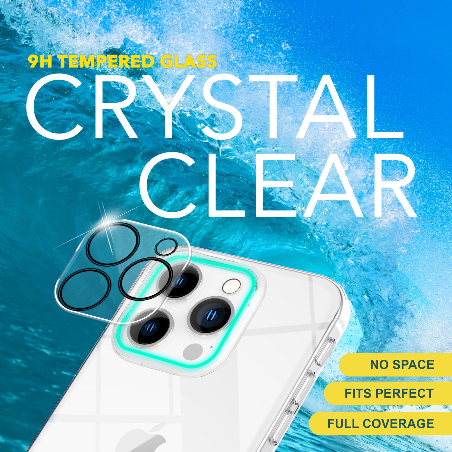 NALIA 2x Kamera Schutzglas für iPhone 16 Pro, Klarer Linsenschutz für Rückkamera, Transparenter Kameraschutz, Kameraglas Default Title NALIA GlasSchutz