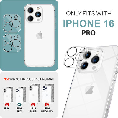 NALIA 2x Kamera-Schutzglas kompatibel mit iPhone 16 Pro Glas, Klarer Linsen-Schutz für Rückkamera, Kameraglas 9H Tempered Glass Protector Glasfolie Zwischenraum-Abdeckung, Kameraschutz Transparent Default Title NALIA GlasSchutz