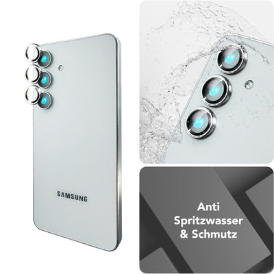 NALIA Glas Kameraschutzringe für Samsung Galaxy S25 – Linsenschutz & Case Friendly – FOCUS.PRO CLX (9H Härtegrad & Montagerahmen) – Marke aus Berlin Transparent NALIA GlasSchutz