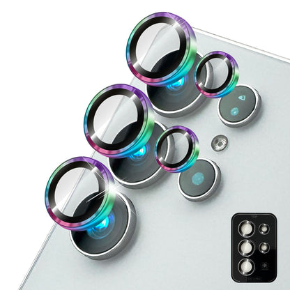 NALIA Focus.Pro CLX für Samsung Galaxy S25 Ultra Glas, Reflexionsfreier Kameraschutz, Einzeln Klare Kameraglas Ringe mit Farbrand, Linsenschutz für Rück-Kamera, 5 Stück