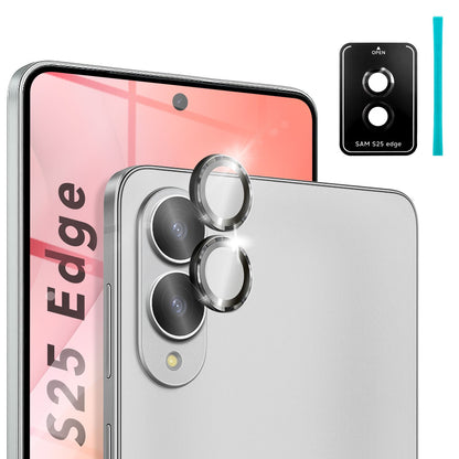 NALIA Focus.Pro CLX Kamera Schutzglas für Samsung Galaxy S25 Edge – Linsen Ring mit 9H Härte, Anti-Reflexion, Kristallklare Abdeckung, Hüllen-kompatibel, Kratzfestes Glas, 2 Stück
