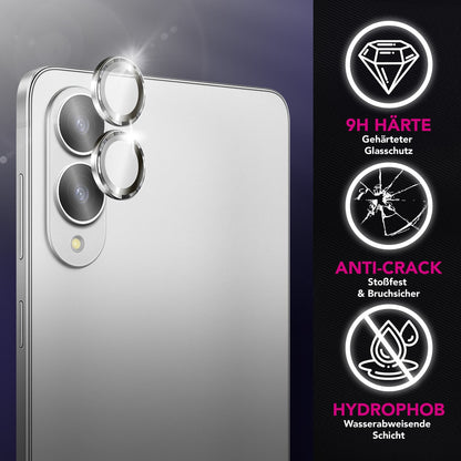 NALIA Focus.Pro CLX Kamera Schutzglas für Samsung Galaxy S25 Edge – Linsen Ring mit 9H Härte, Anti-Reflexion, Kristallklare Abdeckung, Hüllen-kompatibel, Kratzfestes Glas, 2 Stück