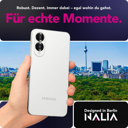 NALIA Focus.Pro CLX Kamera Schutzglas für Samsung Galaxy S25 Edge – Linsen Ring mit 9H Härte, Anti-Reflexion, Kristallklare Abdeckung, Hüllen-kompatibel, Kratzfestes Glas, 2 Stück