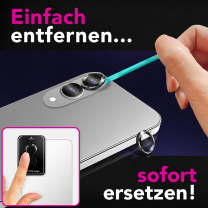 NALIA Focus.Pro CLX Kamera Schutzglas für Samsung Galaxy S25 Edge – Linsen Ring mit 9H Härte, Anti-Reflexion, Kristallklare Abdeckung, Hüllen-kompatibel, Kratzfestes Glas, 2 Stück