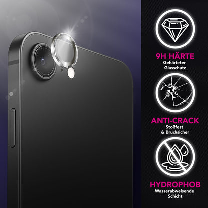 NALIA Focus.Pro CLX Kamera Schutzglas für iPhone 16e – Linsen Glas mit Anti-Reflexion Ring, Ultra-Klar mit 9H Härte, Hüllen-kompatibel, Kratzfestes Kameraglas, Objektiv Abdeckung Default Title NALIA GlasSchutz