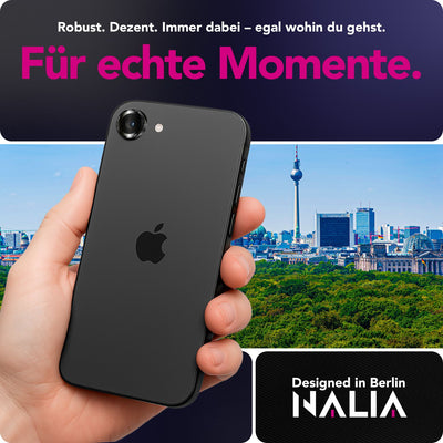 NALIA Glas Kameraschutzringe für iPhone 16e / 17e – Linsenschutz & Case Friendly – FOCUS.PRO CLX (9H Härtegrad & Montagerahmen) – Marke aus Berlin Default Title NALIA GlasSchutz