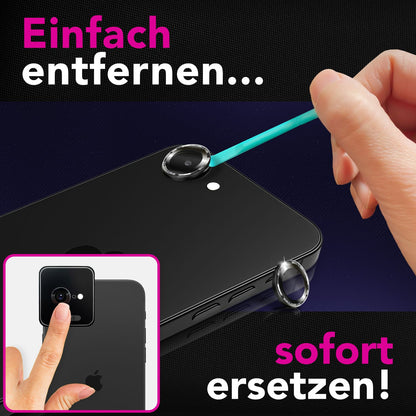 NALIA Focus.Pro CLX Kamera Schutzglas für iPhone 16e – Linsen Glas mit Anti-Reflexion Ring, Ultra-Klar mit 9H Härte, Hüllen-kompatibel, Kratzfestes Kameraglas, Objektiv Abdeckung Default Title NALIA GlasSchutz