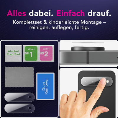 NALIA 2x Kameraschutzglas für Google Pixel 9 – Linsenschutz 9H & Case-Friendly – FOCUS.X2 MAX (HD-Echtglas Transparent) – Marke aus Berlin Default Title NALIA GlasSchutz