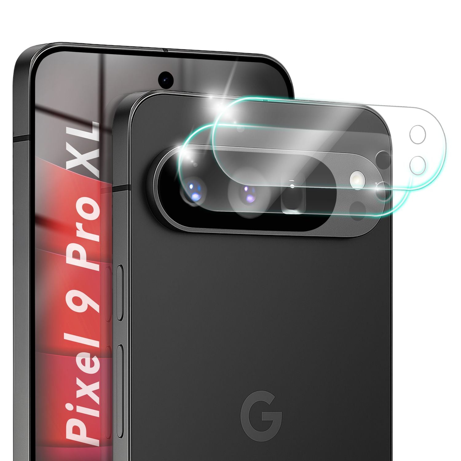 NALIA Focus.X2 MAX Kameraschutz für Google Pixel 9 Pro XL – 2x Kamera Schutzglas, Transparent & Kratzfest, Vollständige Rückkamera Abdeckung, Hüllen-freundlich, 9H Hartglas