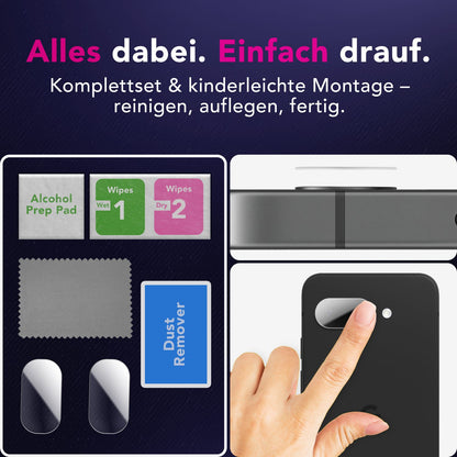 NALIA Focus.X2 MAX Kameraschutz für Google Pixel 9a – 2x Kamera Schutzglas, Ultra-Klare Abdeckung mit 9H Härte, Hüllen-freundlich, Anti-Fingerabdruck, Kratzfestes Kameraglas Default Title NALIA GlasSchutz