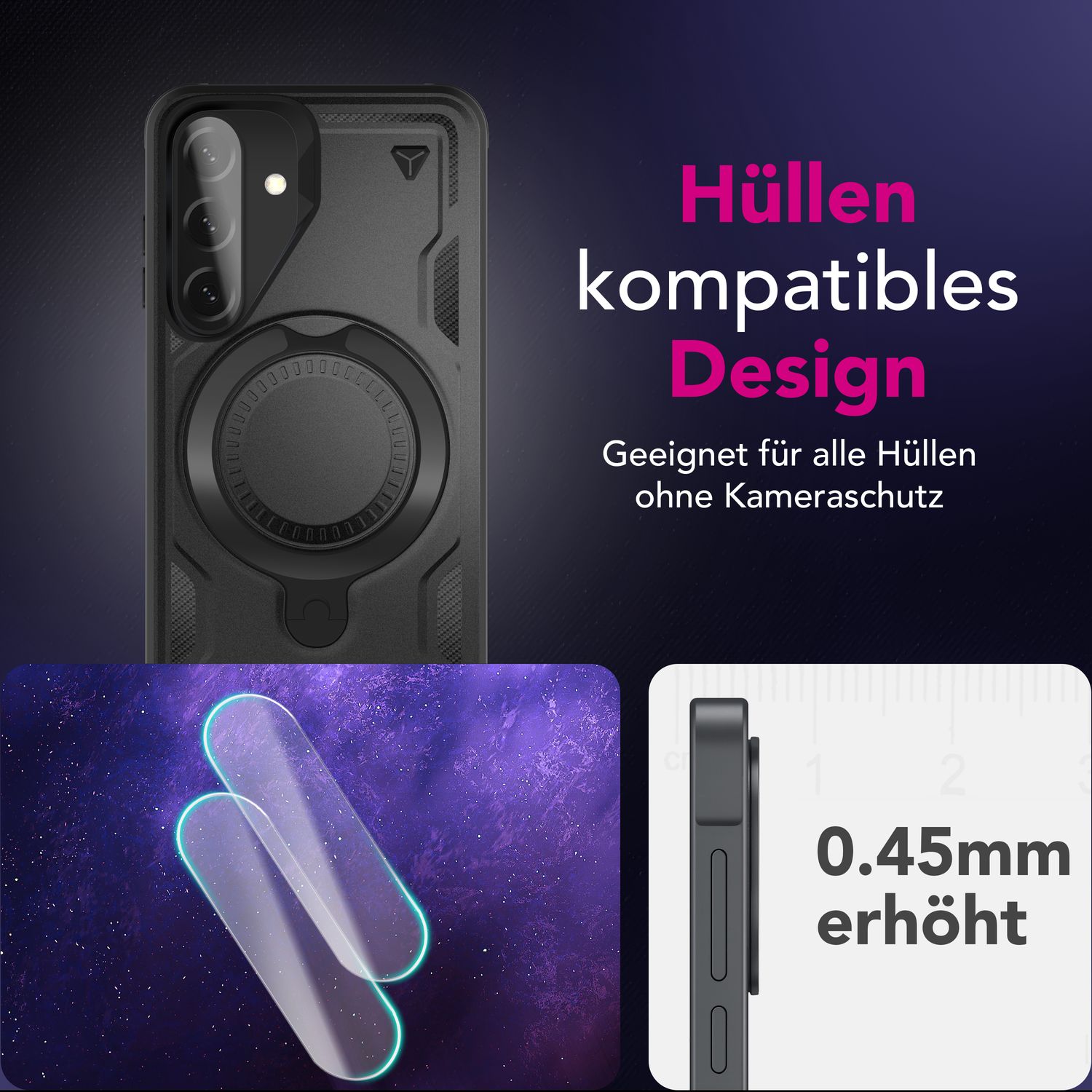 NALIA Focus.X2 MAX Kameraschutz für Samsung Galaxy A36 – 2x Kamera Schutzglas für Rückkamera, Ultra Transparent & Kratzresistent 9H, Passgenaue Abdeckung, Hüllen-kompatibel