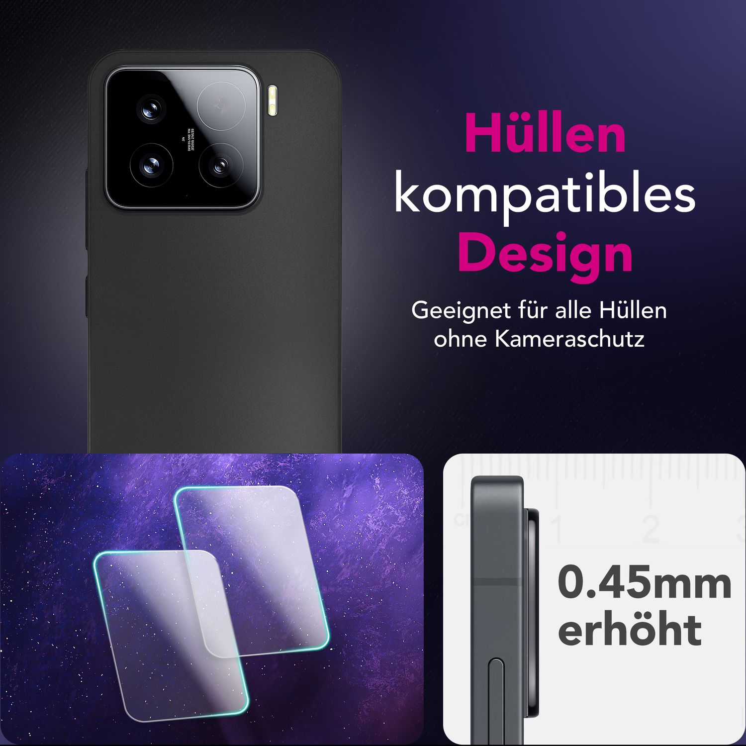NALIA Focus.X2 MAX Kameraschutz für Xiaomi 15 – 2x Kamera Schutzglas mit 9H Härte, Ultra-Klare Linsen-Abdeckung, Kratzresistent & Fettabweisend, Hüllen-kompatibel, Objektiv-Schutz Default Title NALIA GlasSchutz