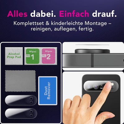 NALIA 2x Kameraschutzglas für Google Pixel 9 Pro – Linsenschutz 9H & Case-Friendly – FOCUS.X2 MAX (HD-Echtglas Transparent) – Marke aus Berlin Default Title NALIA GlasSchutz