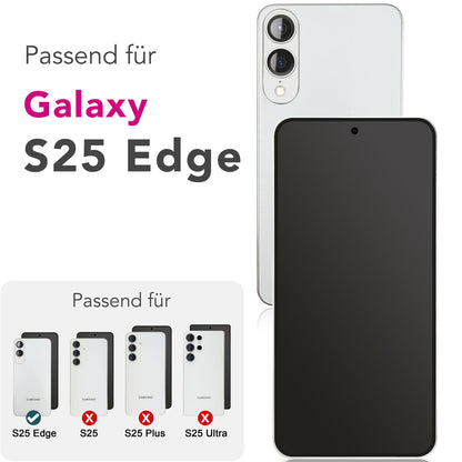 NALIA ArmorGlassX für Samsung Galaxy S25 Edge Glas, Set 2x Schutzglas [9H], Hochtransparent mit schwarzem Rahmen, Touchsensitiv, Kratzfest & Stoßresistent, Einfache Montage