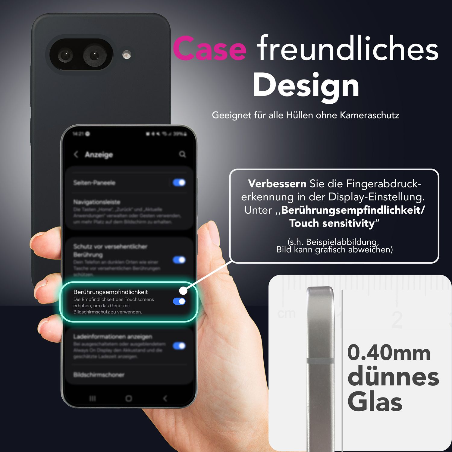 NALIA ArmorGlassX für Google Pixel 9a Glas, Set 2x Schutzglas [9H], Klare Panzerfolie mit schwarzem Rahmen, Berührungssensitiv, Anti-Kratzer Displayglas, Easy Install, Blasenfrei Default Title NALIA GlasSchutz