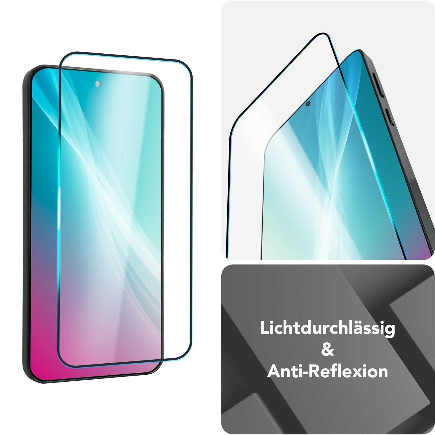 NALIA ArmorGlassX für Google Pixel 9a Glas, Set 2x Schutzglas [9H], Klare Panzerfolie mit schwarzem Rahmen, Berührungssensitiv, Anti-Kratzer Displayglas, Easy Install, Blasenfrei Default Title NALIA GlasSchutz