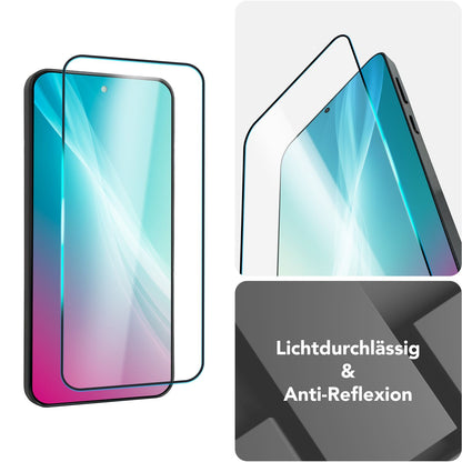 NALIA ArmorGlassX für Google Pixel 9a Glas, Set 2x Schutzglas [9H], Klare Panzerfolie mit schwarzem Rahmen, Berührungssensitiv, Anti-Kratzer Displayglas, Easy Install, Blasenfrei Default Title NALIA GlasSchutz