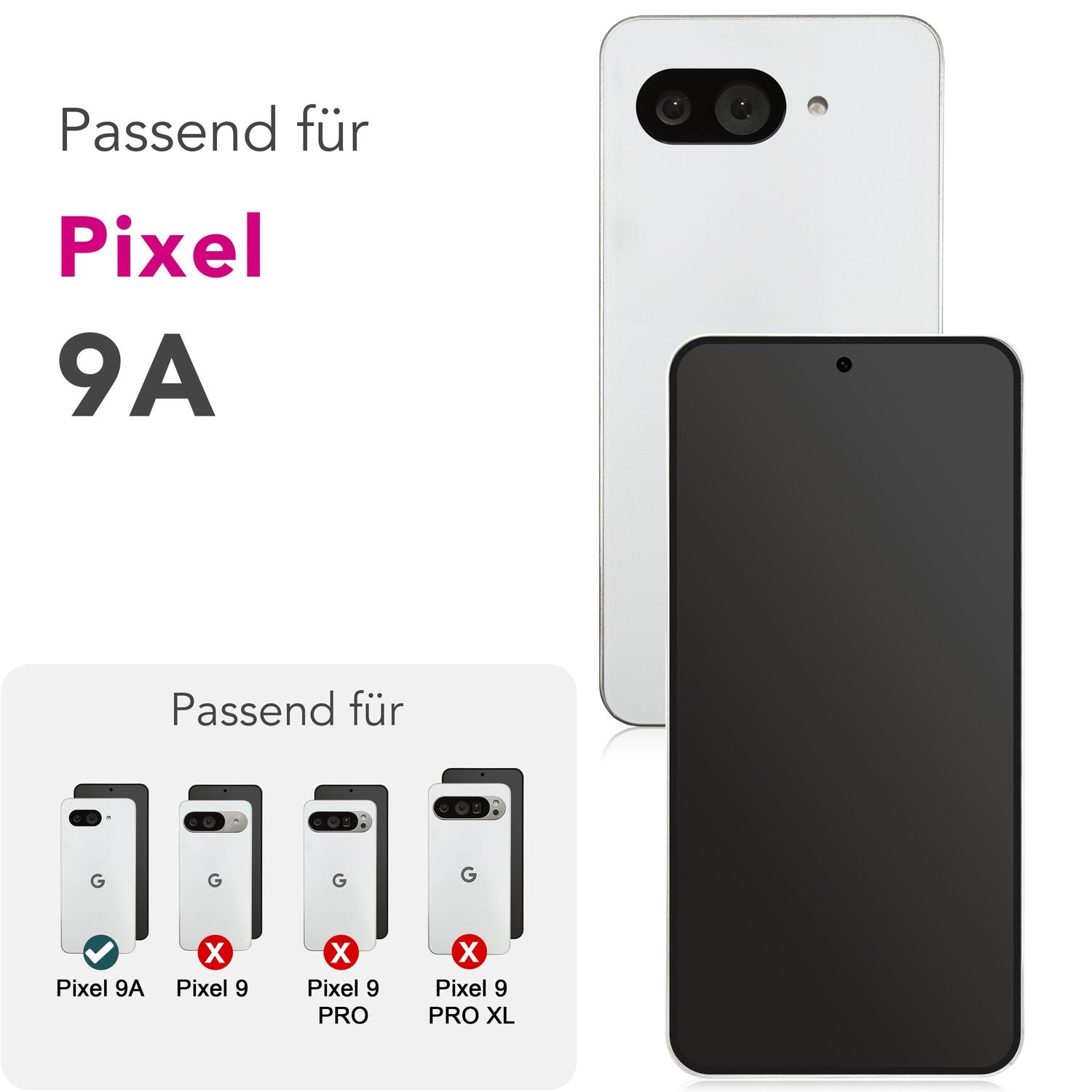 NALIA AntiSpyX für Google Pixel 9a Glas, Privacy Sichtschutzfolie [9H], Blickschutz gegen Seitenblicke, Gehärtetes Display-Schutzglas, Touch-Empfindlich, Anti-Fingerprint Glasfolie Default Title NALIA GlasSchutz