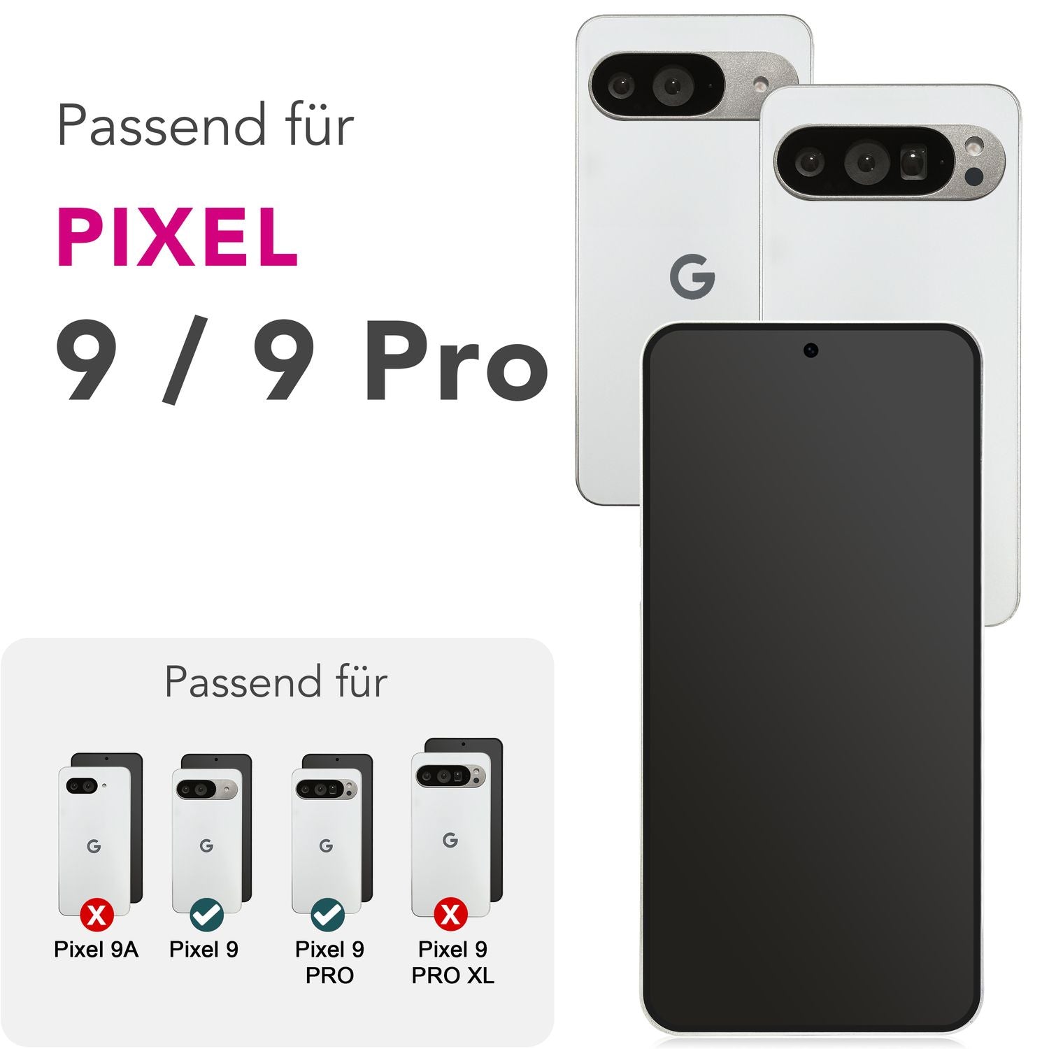 NALIA Privacy Schutzglas Google Pixel 9 / 9 Pro Blickschutz Panzerglas Default Title NALIA GlasSchutz