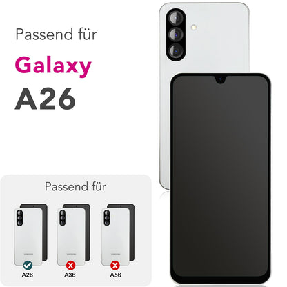 NALIA ArmorGlassX für Samsung Galaxy A26 Glas, Set 2x Schutzglas [9H], Hochtransparent mit schwarzem Rahmen, Touch Optimiert, Anti-Fingerprint, Kratzfest, Einfache Anbringung