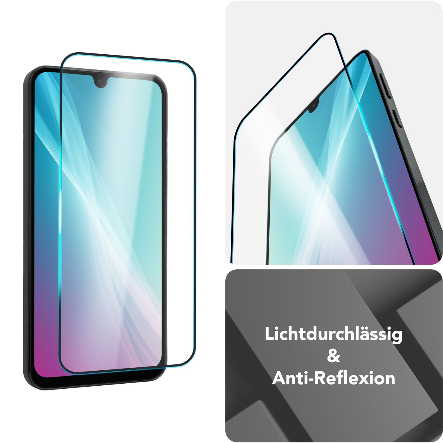 NALIA ArmorGlassX für Samsung Galaxy A26 Glas, Set 2x Schutzglas [9H], Hochtransparent mit schwarzem Rahmen, Touch Optimiert, Anti-Fingerprint, Kratzfest, Einfache Anbringung