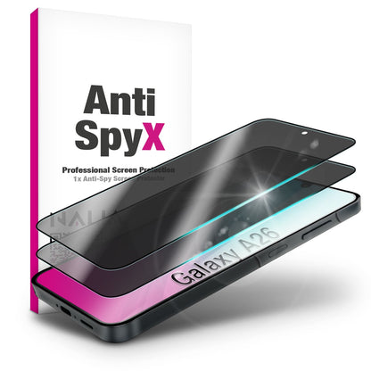 NALIA AntiSpyX für Samsung Galaxy A26 Glas, Gehärtetes Privacy Schutzglas [9H], Blickschutz gegen Seitenblicke, Anti-Kratz Displayschutz, Touchsensitiv, Anti-Fingerprint NALIA GlasSchutz