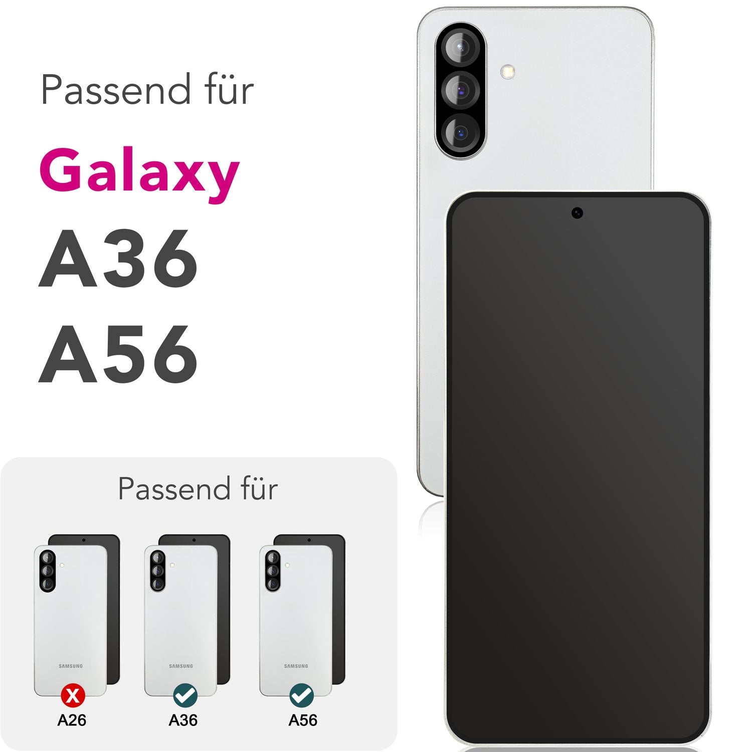 NALIA AntiSpyX für Samsung Galaxy A36 / A56 Glas, Privacy Schutzglas [9H], Seitenschutz gegen Blicke, Gehärtetes Hartglas, Touch-Empfindlich, Anti-Kratzer, Anti-Fingerprint Default Title NALIA GlasSchutz
