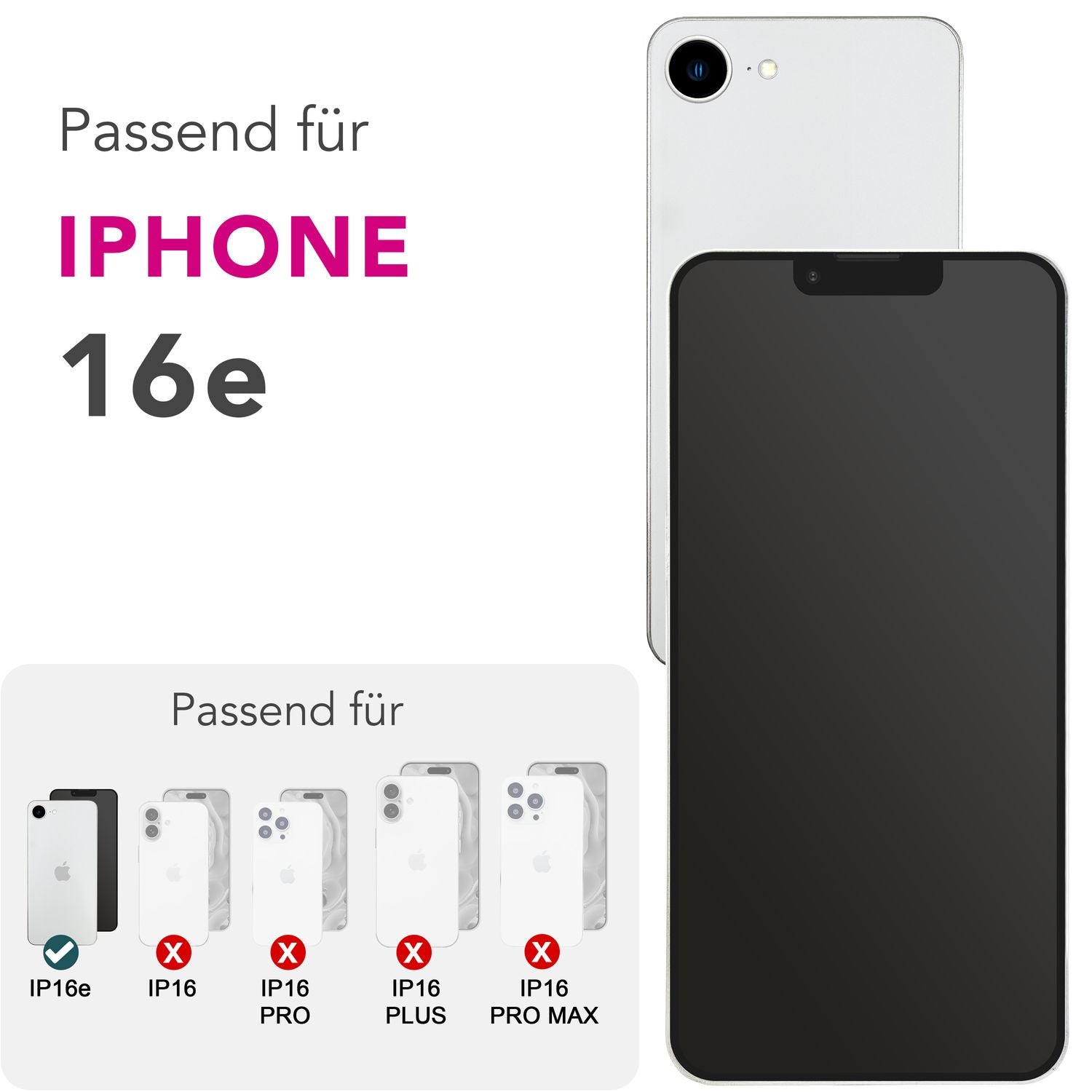 NALIA ArmorGlassX für iPhone 16e Glas, Set 2x Schutzglas [9H], Kristallklarer Displayschutz mit schwarzem Rahmen, Touchfreundlich, Anti-Fingerprint, Kratzfest, Einfache Montage Default Title NALIA GlasSchutz
