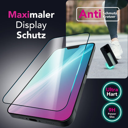 NALIA ArmorGlassX für iPhone 16e Glas, Set 2x Schutzglas [9H], Kristallklarer Displayschutz mit schwarzem Rahmen, Touchfreundlich, Anti-Fingerprint, Kratzfest, Einfache Montage Default Title NALIA GlasSchutz