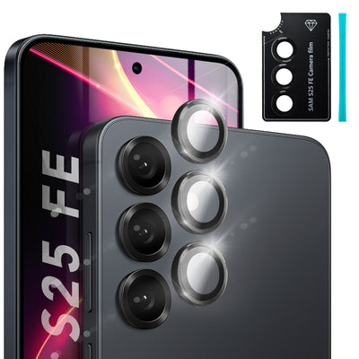 NALIA Glas Kameraschutzringe für Samsung Galaxy S25 FE – Linsenschutz & Case Friendly – FOCUS.PRO CLX (9H Härtegrad & Montagerahmen) – Marke aus Berlin Default Title NALIA GlasSchutz
