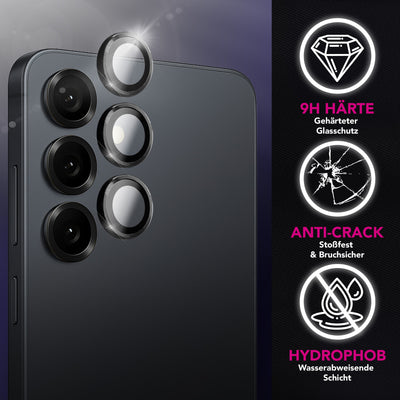 NALIA Glas Kameraschutzringe für Samsung Galaxy S25 FE – Linsenschutz & Case Friendly – FOCUS.PRO CLX (9H Härtegrad & Montagerahmen) – Marke aus Berlin Default Title NALIA GlasSchutz