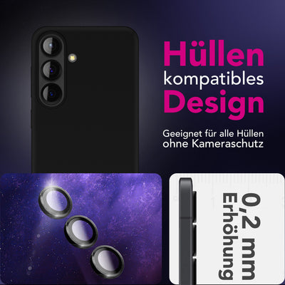 NALIA Glas Kameraschutzringe für Samsung Galaxy S25 FE – Linsenschutz & Case Friendly – FOCUS.PRO CLX (9H Härtegrad & Montagerahmen) – Marke aus Berlin Default Title NALIA GlasSchutz