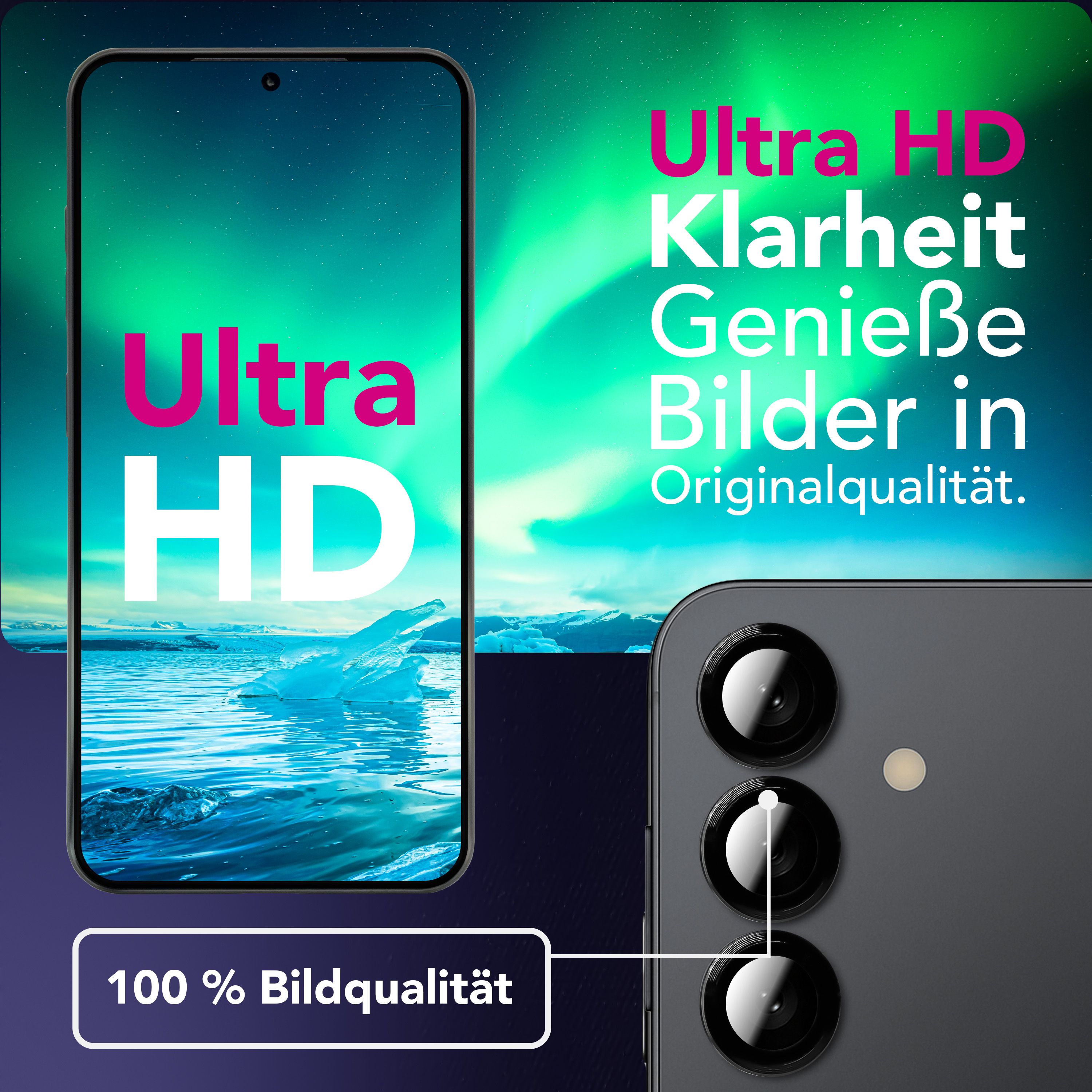 NALIA Kamera Glas Focus.Pro CLX für Samsung Galaxy S25 FE (Glasklare Aufnahmen) - Kameraschutz, 9H Linsenglas, Anti-Reflex Ringe, Klar, Selbstklebend, Hüllen-freundlich, 3 Stück