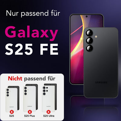 NALIA Glas Kameraschutzringe für Samsung Galaxy S25 FE – Linsenschutz & Case Friendly – FOCUS.PRO CLX (9H Härtegrad & Montagerahmen) – Marke aus Berlin Default Title NALIA GlasSchutz