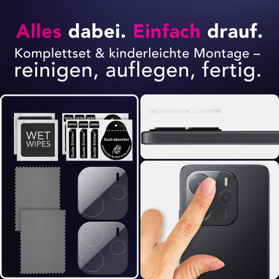 NALIA 2x Kameraschutzglas für Xiaomi Redmi Note 14 4G – Linsenschutz 9H & Case-Friendly – FOCUS.X2 MAX (HD-Echtglas Transparent) – Marke aus Berlin Default Title NALIA GlasSchutz