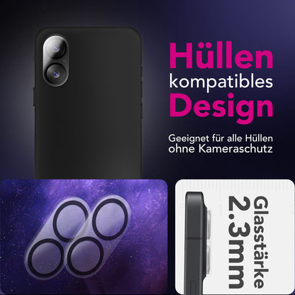 NALIA Kameraglas Focus.X2 MAX für Apple iPhone 17 (Klarer Kameraschutz) – 2er Set, 9H Schutzglas mit Anti-Reflex Ringen, Selbstklebend, Kompletter Linsen-Schutz, Hüllen geeignet Default Title NALIA GlasSchutz