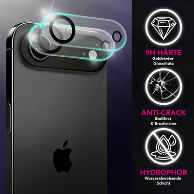 NALIA 2x Kameraschutzglas für iPhone 17 Air – Linsenschutz 9H & Case-Friendly – FOCUS.X2 MAX (HD-Echtglas Transparent) – Marke aus Berlin Default Title NALIA GlasSchutz
