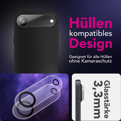 NALIA 2x Kameraschutzglas für iPhone 17 Air – Linsenschutz 9H & Case-Friendly – FOCUS.X2 MAX (HD-Echtglas Transparent) – Marke aus Berlin Default Title NALIA GlasSchutz