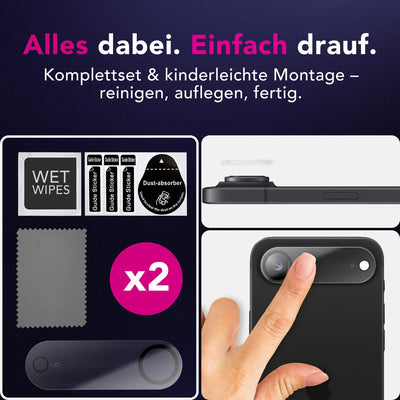 NALIA 2x Kameraschutzglas für iPhone 17 Air – Linsenschutz 9H & Case-Friendly – FOCUS.X2 MAX (HD-Echtglas Transparent) – Marke aus Berlin Default Title NALIA GlasSchutz
