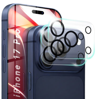 NALIA Kameraglas Focus.X2 MAX für Apple iPhone 17 Pro (Klarer Kameraschutz) – 2er Set, 9H Schutzglas mit Anti-Reflexion Ringen, Vollständige Linsenabdeckung, Hüllen-freundlich